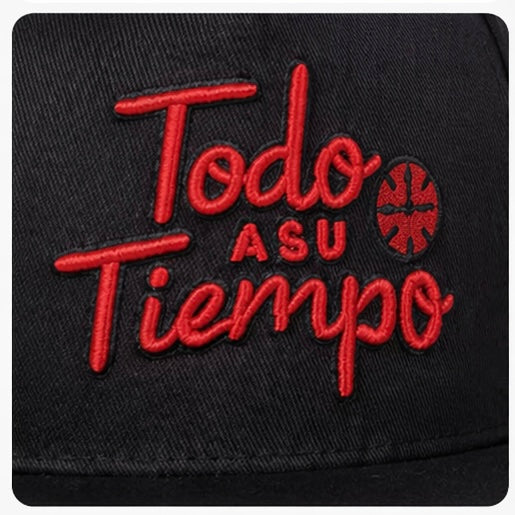 TERCO “Todo a su Tiempo” Snapback – Black/Red Premium Cap