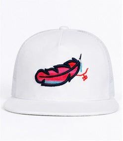 TERCO Colorful Feather Trucker Hat — White