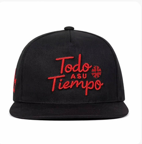 TERCO “Todo a su Tiempo” Snapback – Black/Red Premium Cap