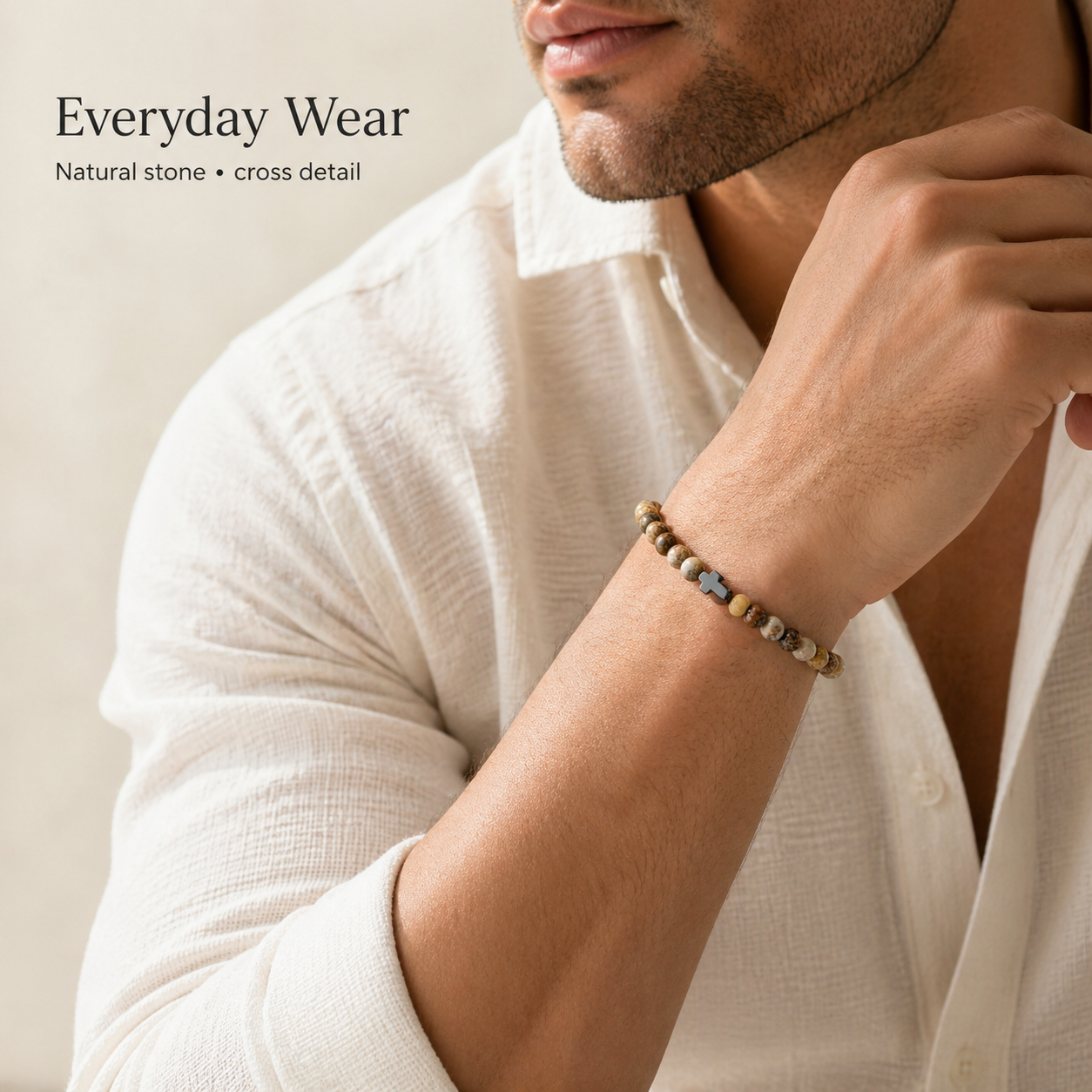 TERCO Earth Stone Cross Bracelet