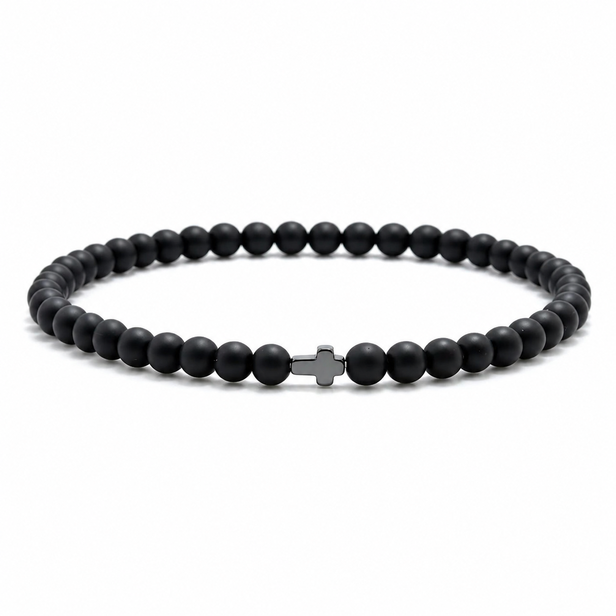 TERCO Black Stone Cross Bracelet
