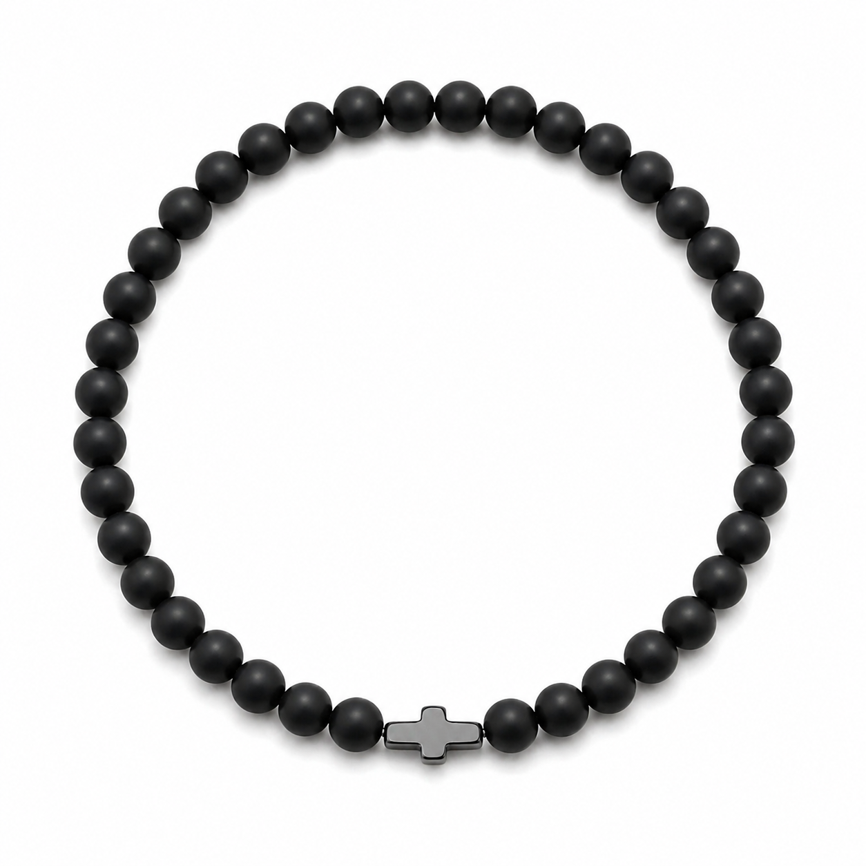 TERCO Black Stone Cross Bracelet