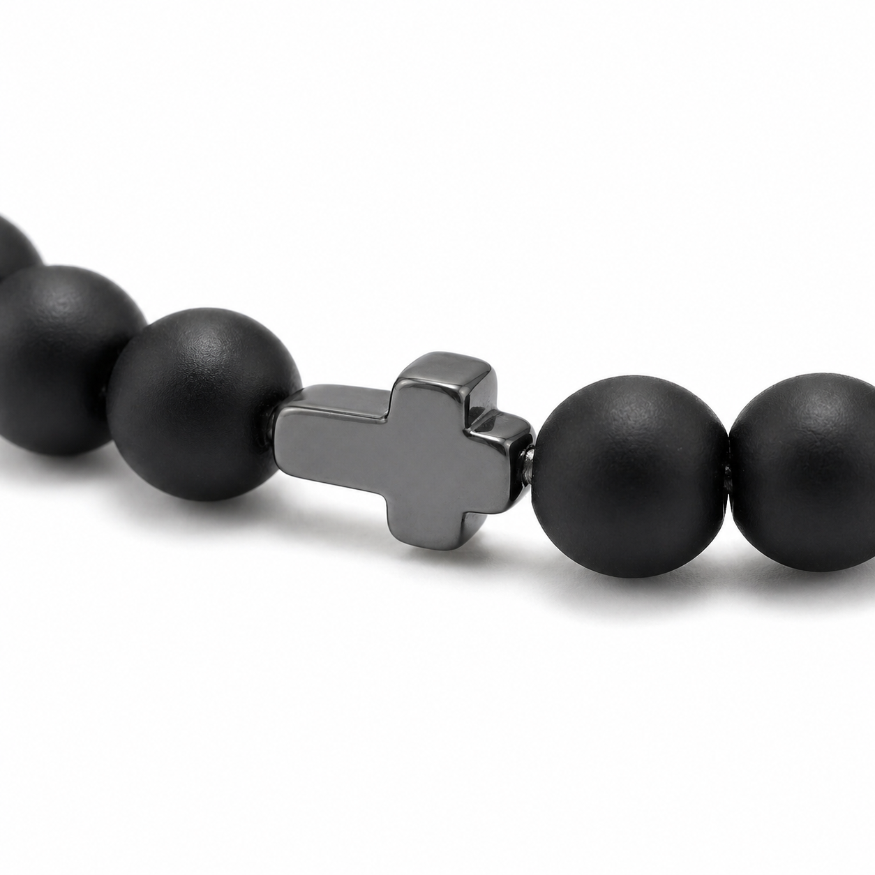 TERCO Black Stone Cross Bracelet
