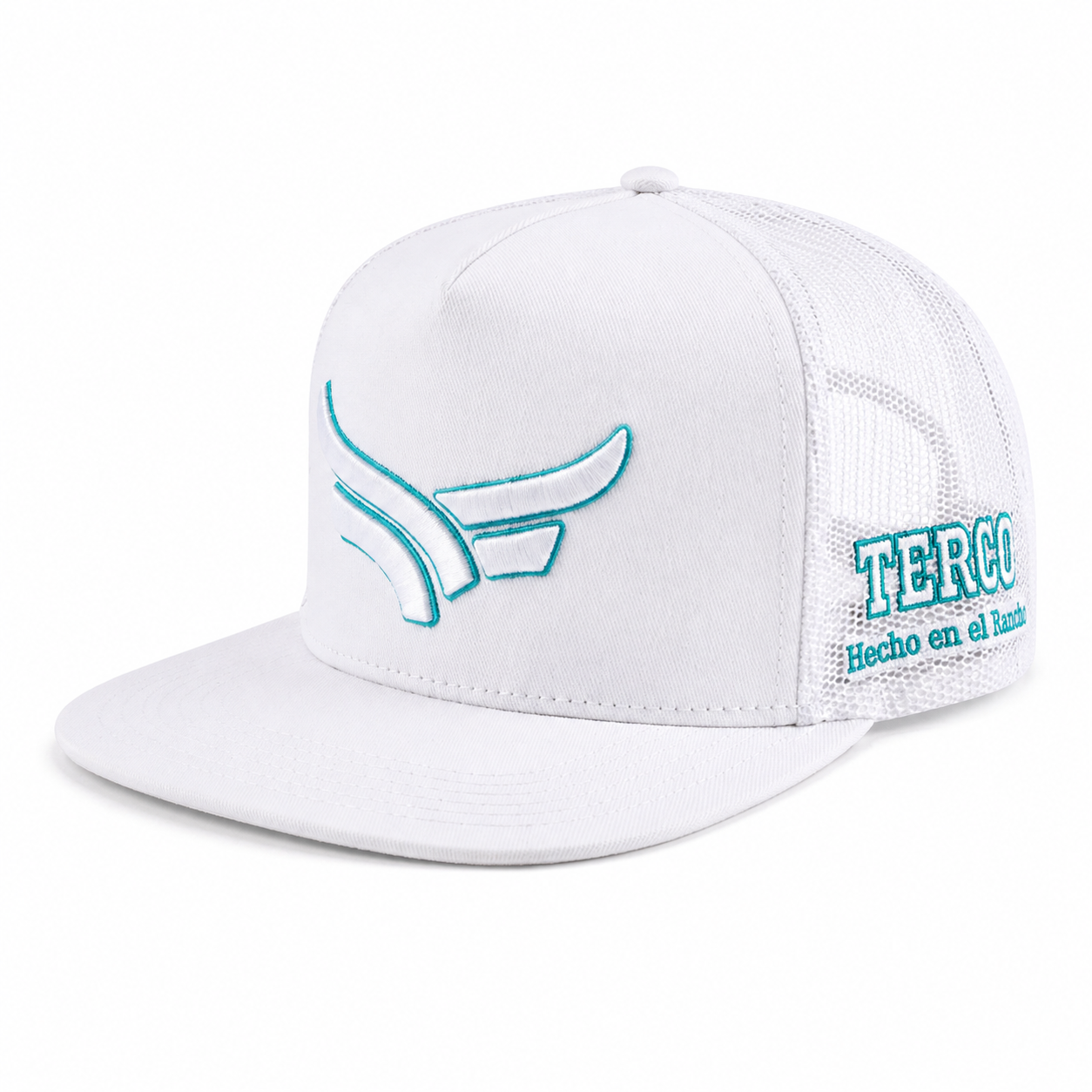 TERCO Wing Trucker Hat — White/Turquoise