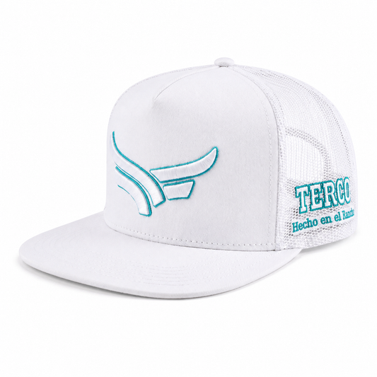 TERCO Wing Trucker Hat — White/Turquoise